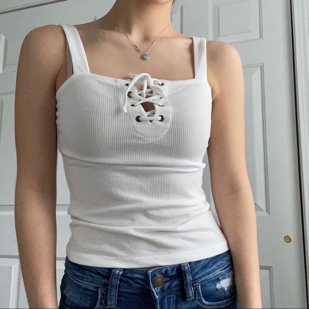 Aeropostale White Tie Tank